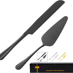 Juego de servir pasteles, servidores de pastelería, cuchillo de acero inoxidable y juego de servidor perfecto para cumpleaños, bodas, fiestas y Juego de servir pasteles, servidores de pastelería, cuchillo de acero inoxidable y juego de servidor perfecto para cumpleaños, bodas, fiestas y