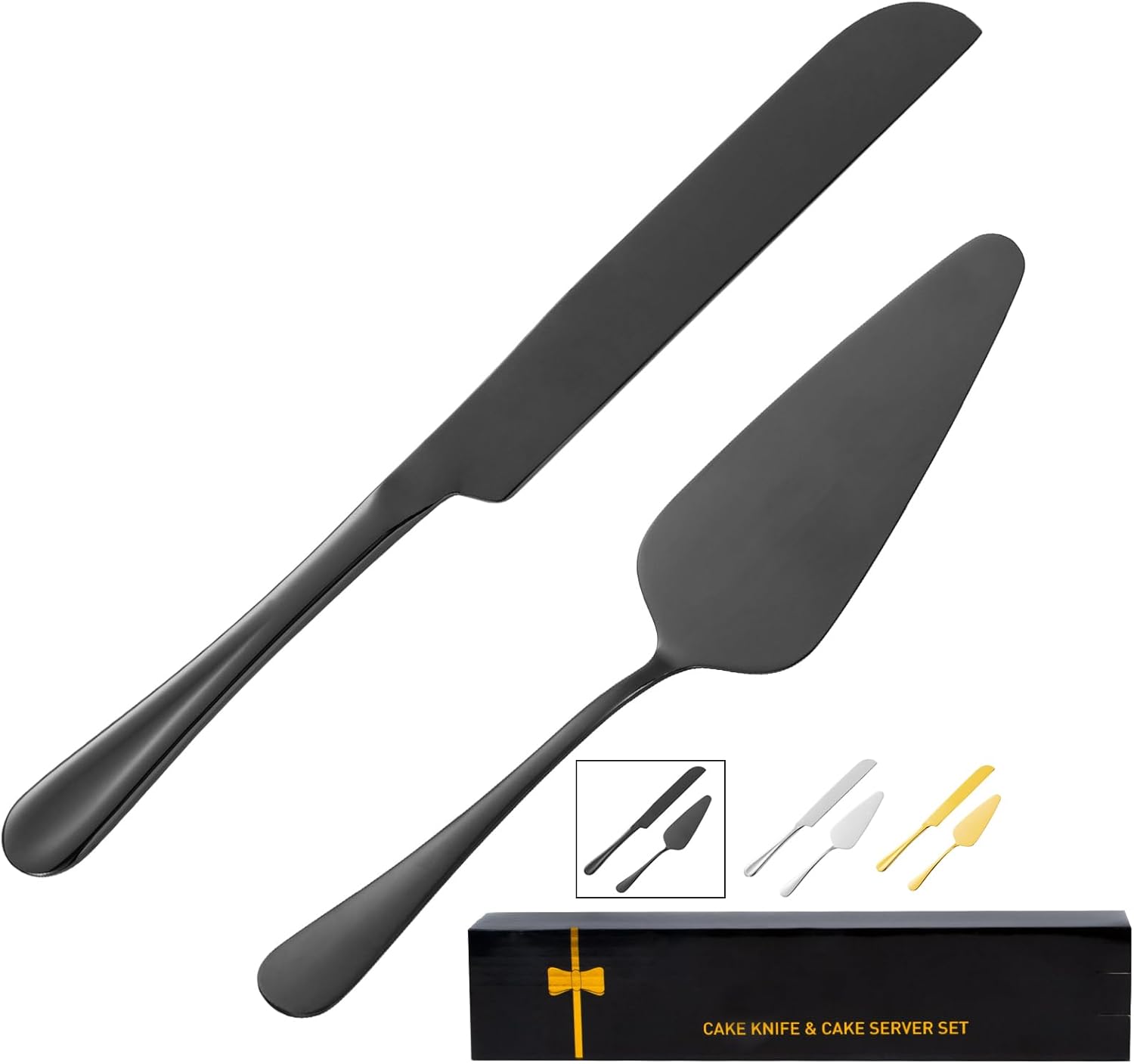 Juego de servir pasteles, servidores de pastelería, cuchillo de acero inoxidable y juego de servidor perfecto para cumpleaños, bodas, fiestas y
