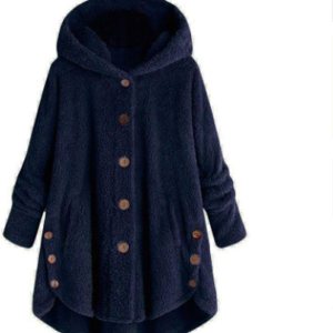 SHOPESSA Chaquetas de otoño para mujer, a la moda, de forro polar, mullido, con capucha, abrigo largo con botones, abrigos de moda para otoño e SHOPESSA Chaquetas de otoño para mujer, a la moda, de forro polar, mullido, con capucha, abrigo largo con botones, abrigos de moda para otoño e