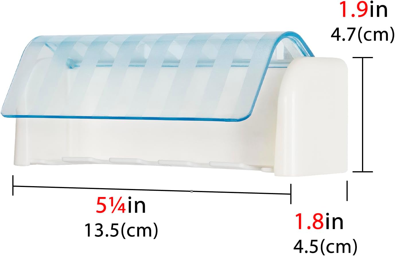 Soporte de pared para cepillos de dientes con 5 ranuras con tapa, organizador de almacenamiento de cepillos de dientes autoadhesivo para ducha,