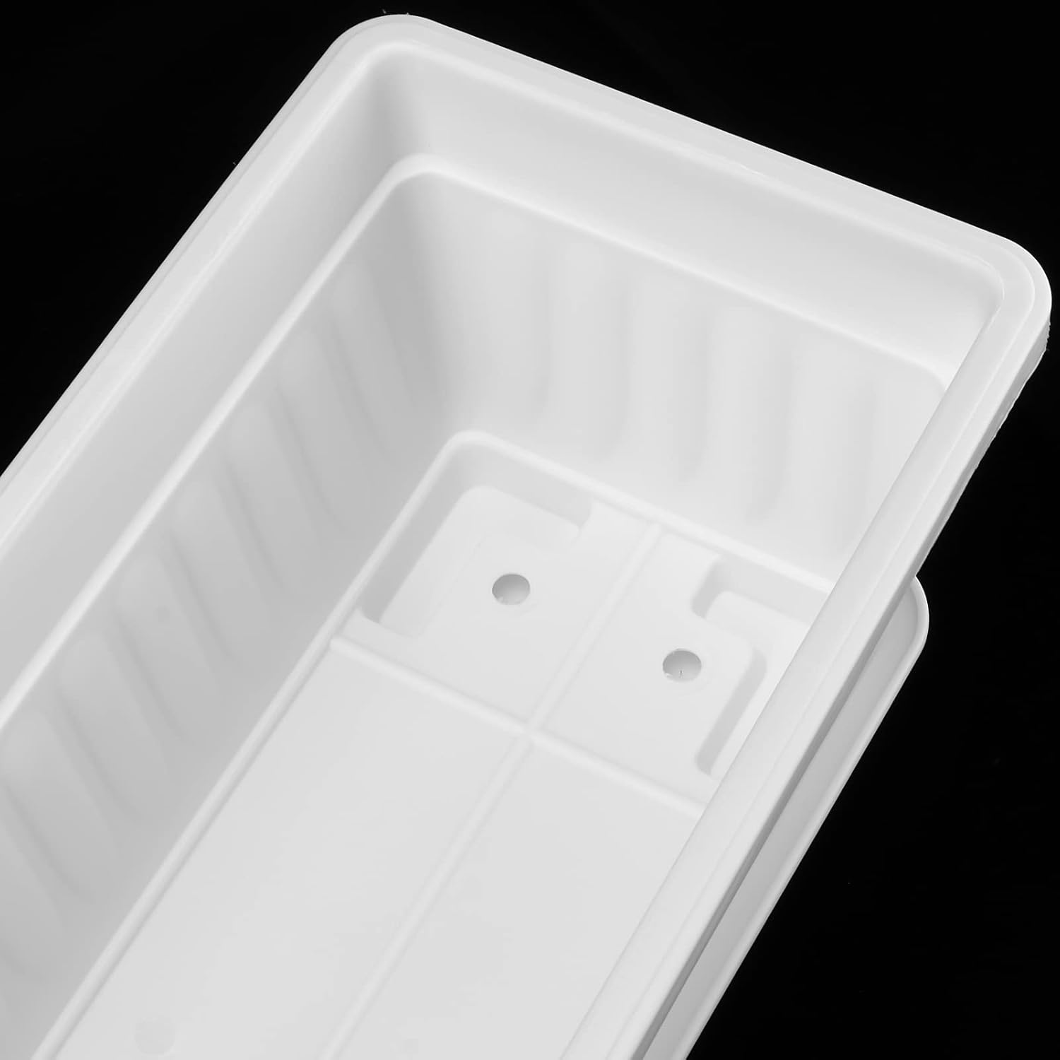 KEILEOHO Paquete de 6 macetas de plástico de 17 pulgadas para ventana, maceteros rectangulares con bandejas y 30 etiquetas para plantas, macetas de
