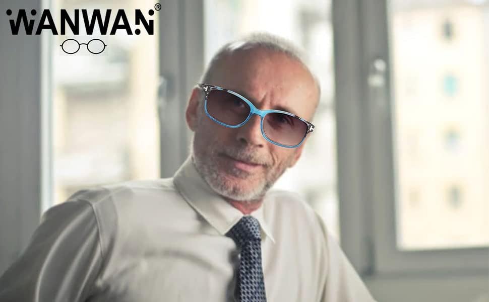 WANWAN Gafas de sol cuadradas vintage para mujeres y hombres, lector con bisagras de resorte