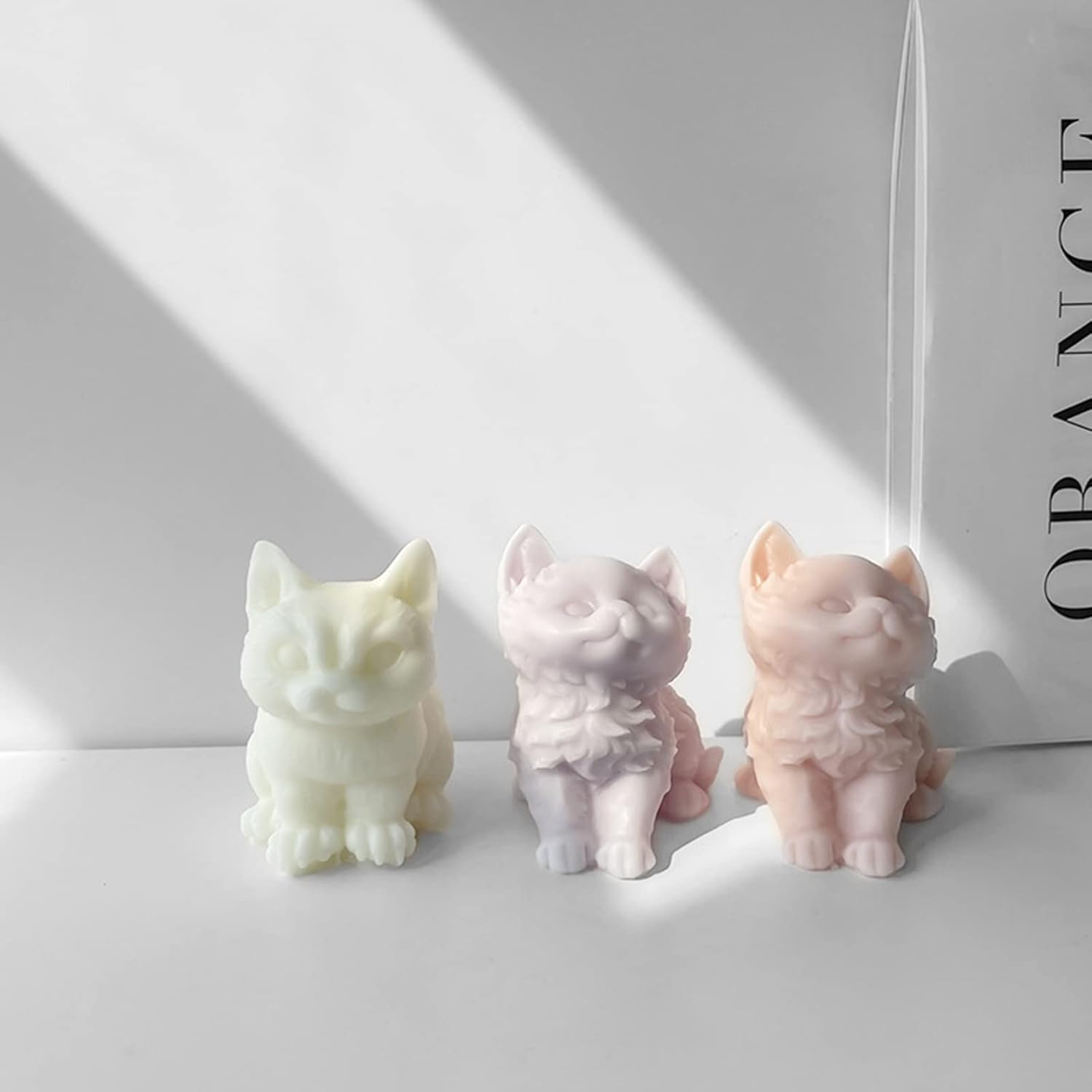 Moldes para velas de gato sentado, molde de silicona de animales 3D para hacer velas, bricolaje hecho a mano, jabón hecho a mano, molde de resina