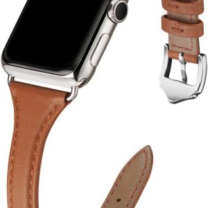 WFEAGL – Correa de cuero flor para reloj, delgada y fina, compatible con Apple Watch Band de 38mm, 40mm, 41mm, 42mm, 44mm, 45mm, 49mm, repuesto para WFEAGL – Correa de cuero flor para reloj, delgada y fina, compatible con Apple Watch Band de 38mm, 40mm, 41mm, 42mm, 44mm, 45mm, 49mm, repuesto para