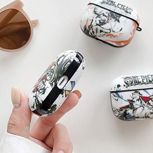 BONICI Funda protectora para AirPods Pro, creativo anime héroe temático chino paisaje pintura estilo blanco negro suave silicona TPU cubierta de
