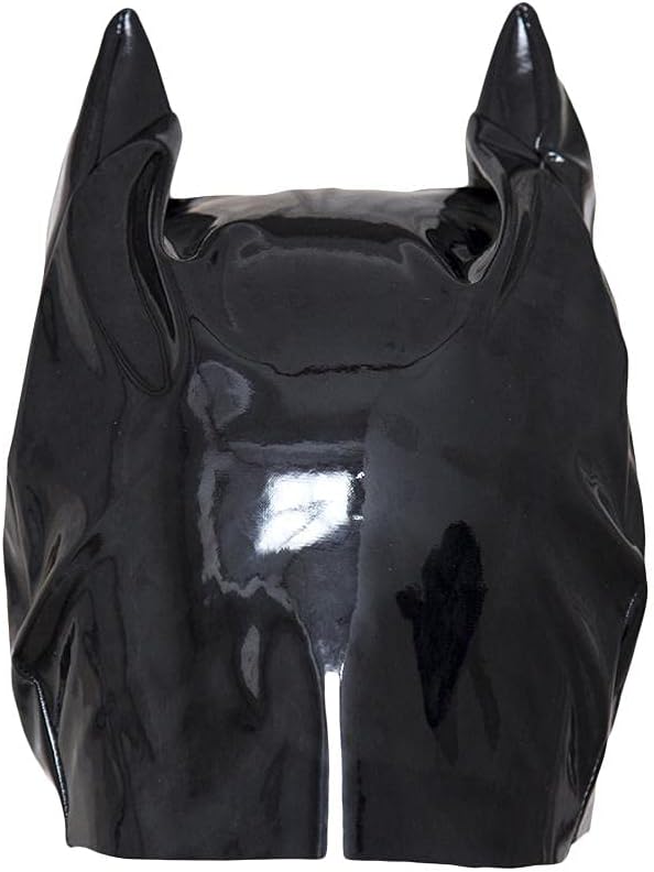 Máscara de gato de Halloween para mujer, máscara de piel sintética negra, máscara de Halloween para carnaval, fiesta, cosplay, talla M