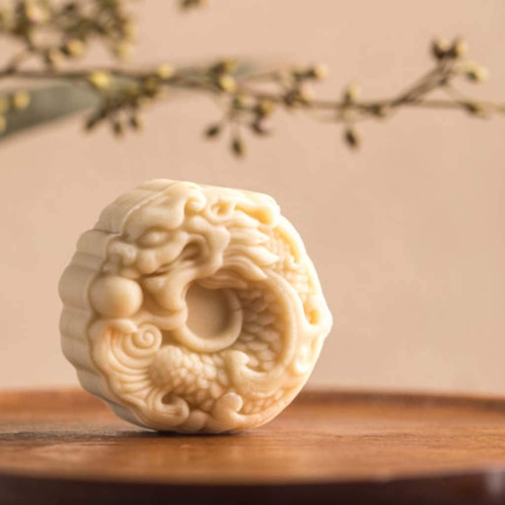 Molde de galletas de 1.76oz con diseño de dragón chino en 3D, para decoración de tartas de mediados de otoño