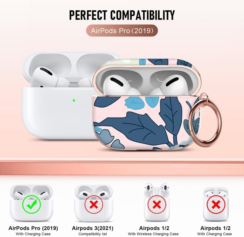 Maxjoy Funda para AirPods Pro, diseño único, funda protectora dura a prueba de golpes para Airpod Pro con llavero compatible con Apple AirPods Pro