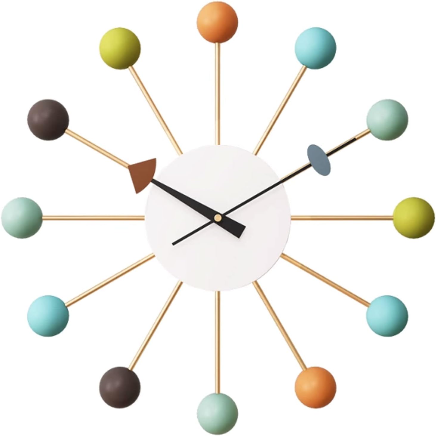 Reloj de pared Reloj de pared de bola de haya, silencioso, funciona con pilas, sin tictac, de 20 pulgadas, decorativo, de cuarzo, reloj grande para