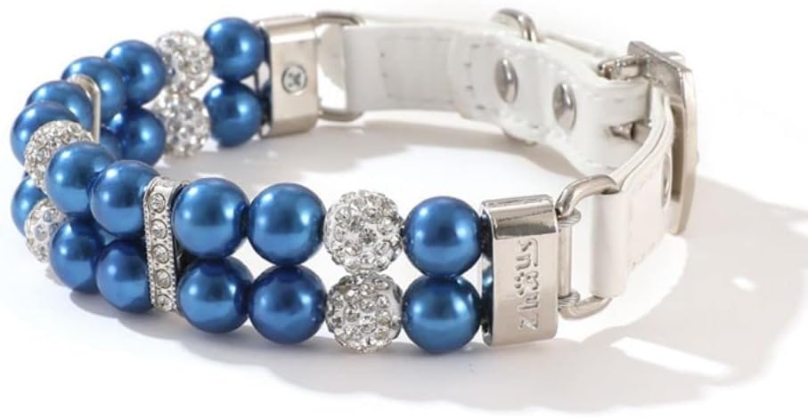 Collar para gato, 1 collar para mascotas, collar de perlas artificiales con diamantes de imitación para gato, gargantilla ajustable para mascotas,