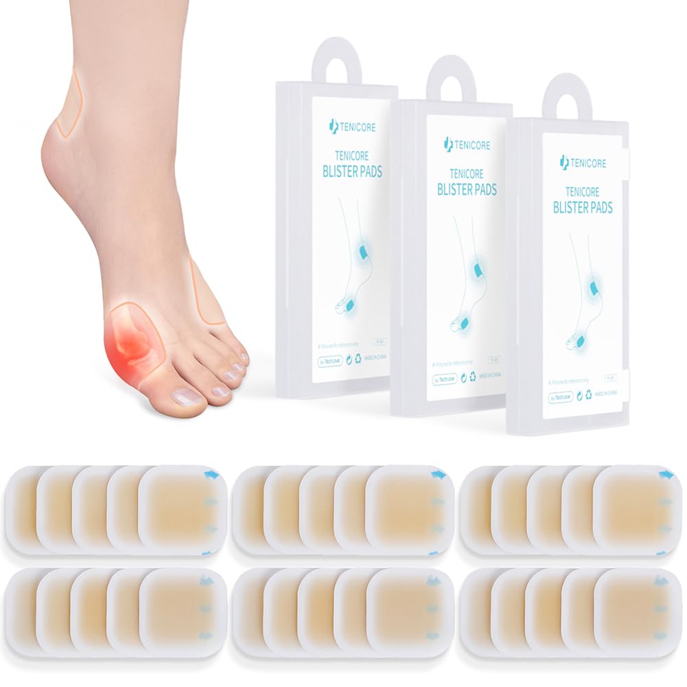 Tenicore Almohadillas para juanetes, alivio de juanetes, almohadillas para ampollas para mujeres y hombres, vendajes hidrocoloides, almohadillas