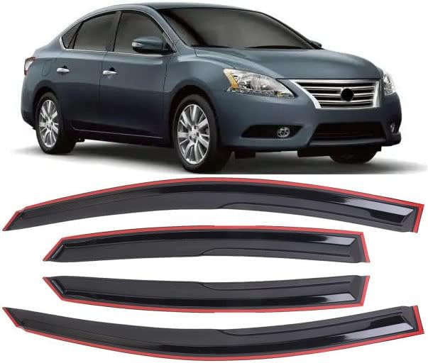 MISIOEK Protectores de lluvia adecuados para Sentra 2013-2019, visera de ventana, deflectores de ventana, protector de lluvia, 4 piezas 94248