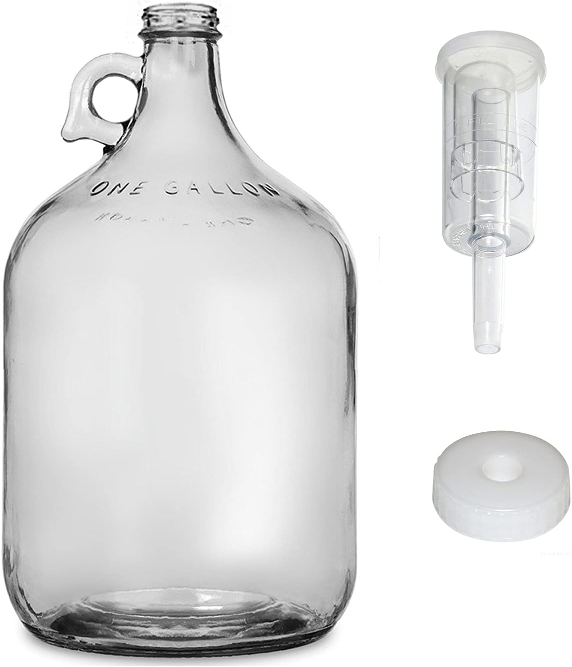 FastRack fermentador de vino de vidrio incluye Airlock, capacidad de 1 galón, transparente (B00BEYREIW), 1 unidad (paquete de 2)