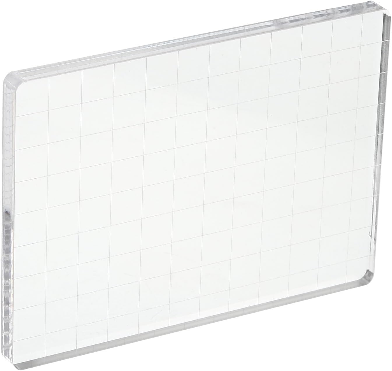 PATIKIL Bloque de sello acrílico de 5 x 3.5 pulgadas, bloque de estampado transparente con líneas de cuadrícula, bloques de montaje decorativos