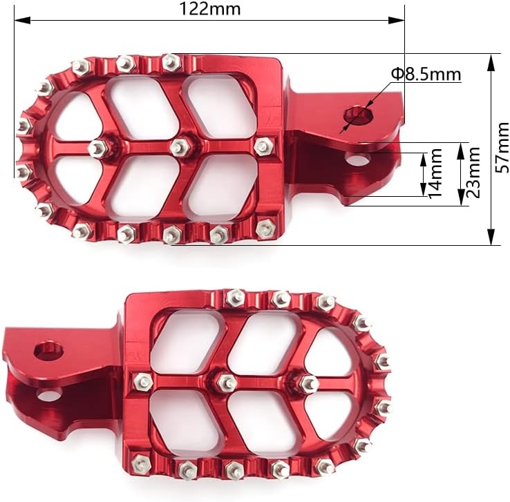 Estriberas de motocicleta para SurRon, soporte CNC para accesorios SurRon, Light Bee SurRon CRF150F CRF230F (rojo)