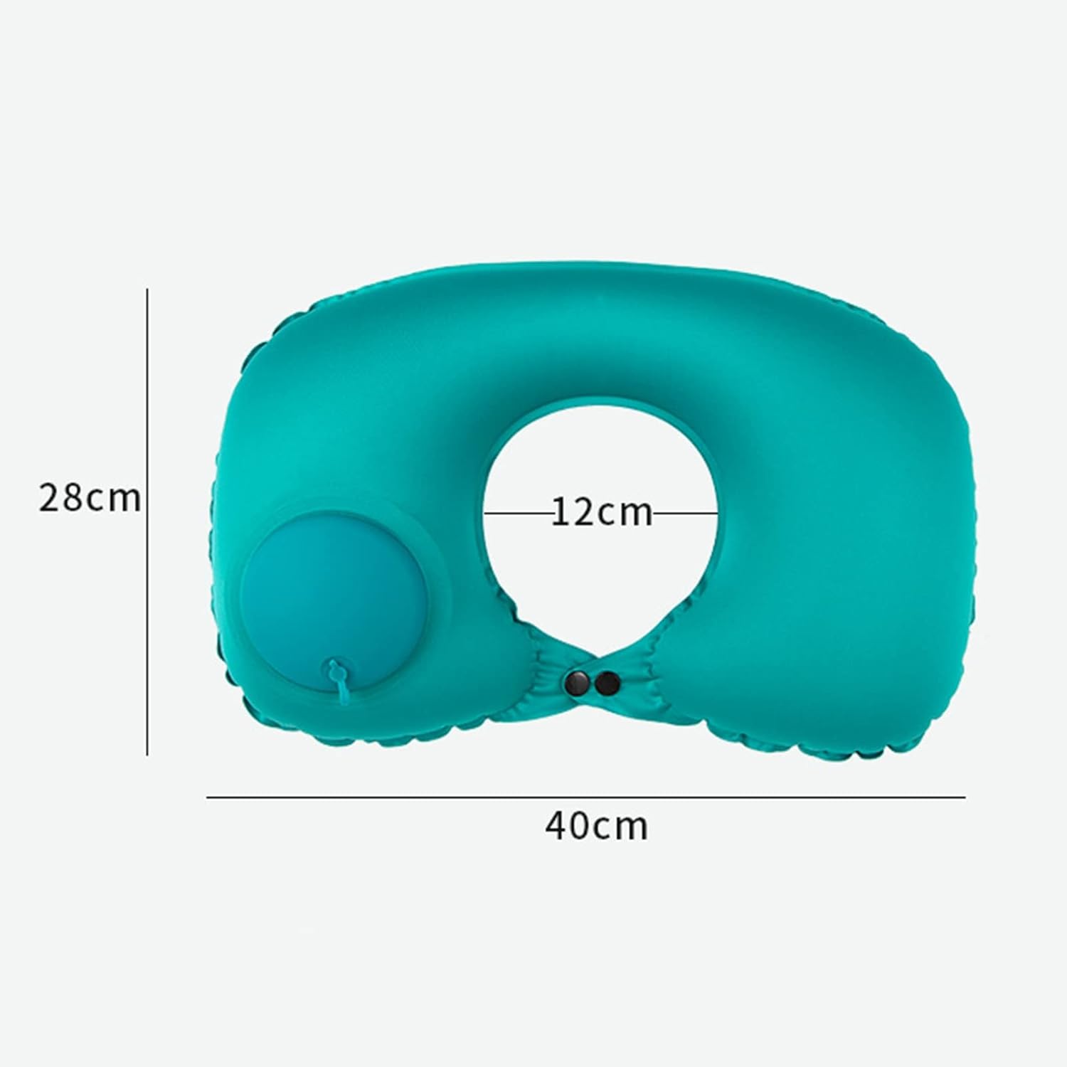 Almohadas inflables de viaje para aviones, almohada inflable impermeable para el cuello, almohadas de viaje ligeras en forma de U con broche para