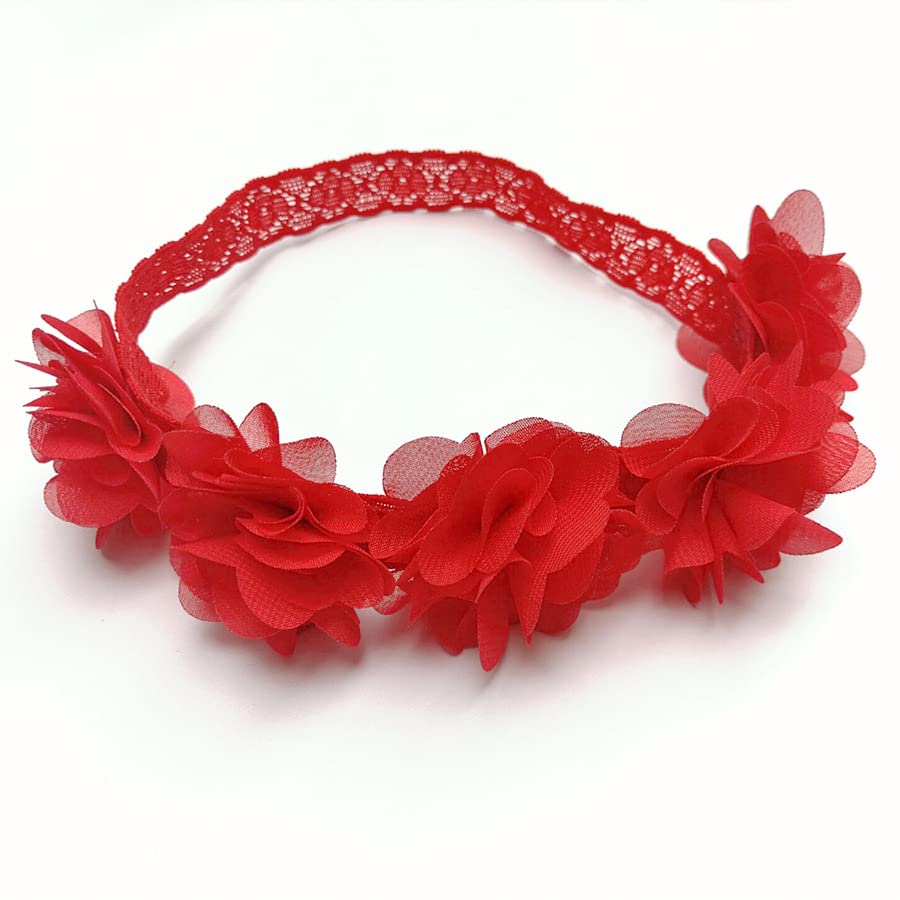 Diademas florales para niñas con cinta de grogrén y estrellas de piel sintética para niños como fiestas, bodas, fotografía, accesorios para el