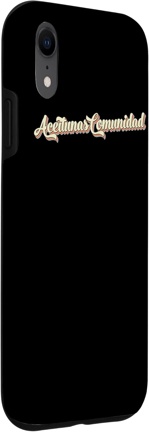 iPhone XR Aceitunas Comunidad TShirt Retro Art Baseball Font Vintage Case