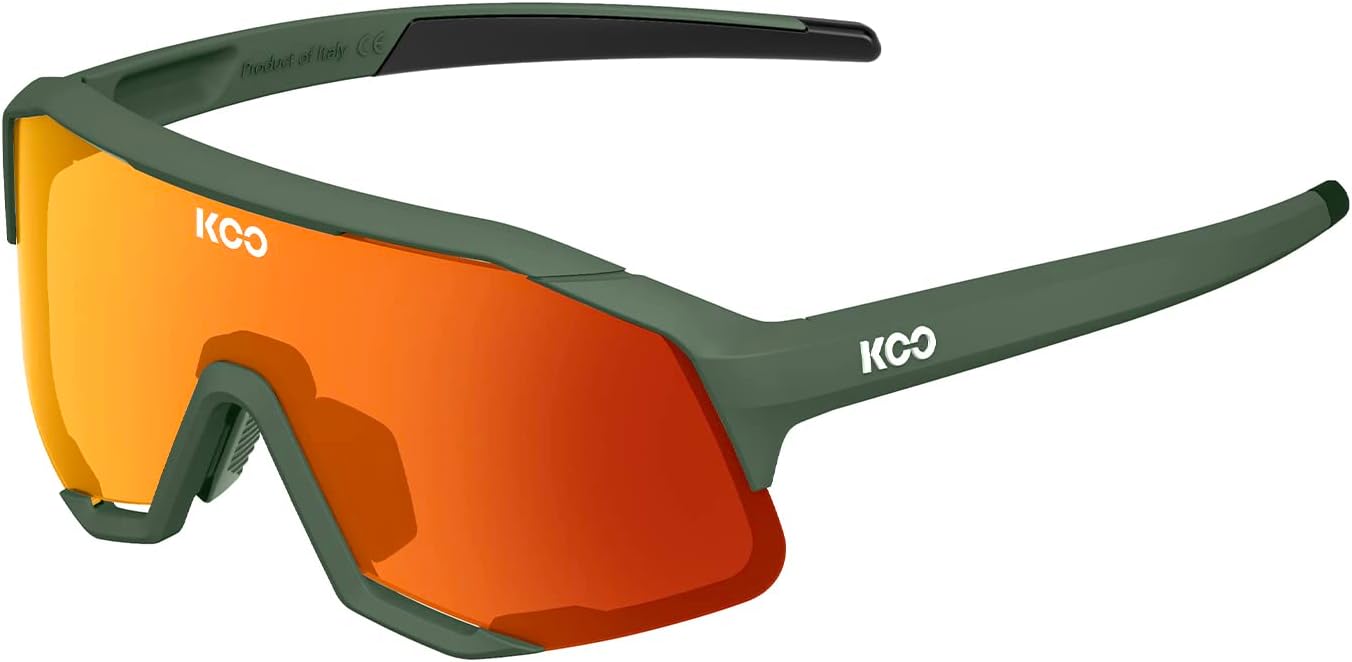 KOO Demos – Gafas de sol I Performance para carretera, ciclistas de MTB y deportes de ciclocross – Verde Mate Naranja, Verde Mate Naranja