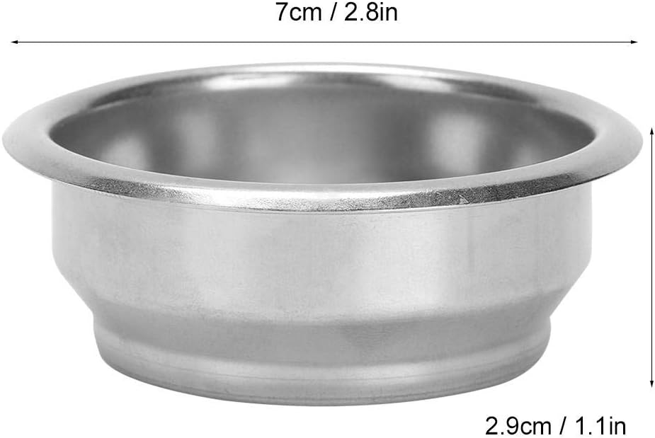 Filtros de café de acero inoxidable, 2.283 in de doble capa no presurizada cesta de filtro de repuesto para máquina de café expreso portafiltro