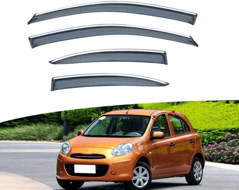 Protectores de lluvia para ventana de coche para Nissan March Micra 2010 2011 2012 2013 2014 2015 2016 2017-2021 Visera de ventana lateral deflector