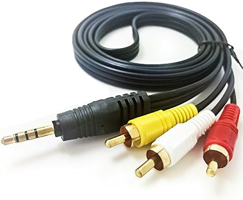 3.5mm to 3 RCA AV TV Cable, MaxLLTo Audio Video Cord Lead for Sony DCR-TRV480 DCR-TRV460 DCR-TRV360 DCR-TRV350 e – 5 Feet
