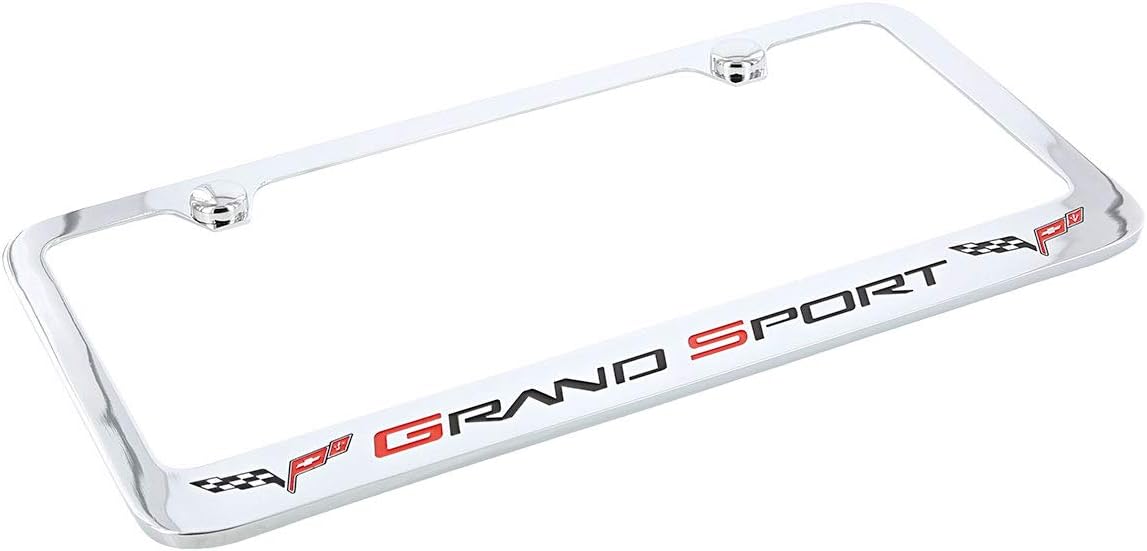 License Frame Inc. Chevrolet Corvette C6 Grand Sport – Marco de matrícula metálico (cromado y ancho)