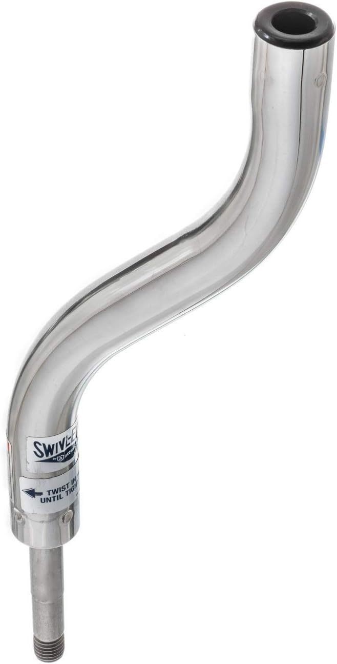 Attwood SP-7153-T-SS Lock’N Pin 34″ asiento de barco giratorio desplazado, acabado de acero inoxidable pulido