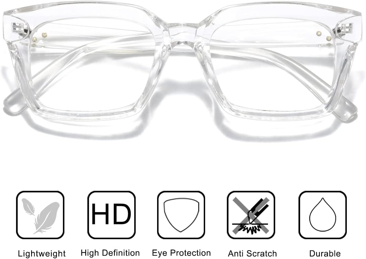 Lentes de bloqueo de luz azul, para lectura en computadora, juegos, televisión, teléfonos, gafas para mujeres y hombres, marco cuadrado grueso 2105