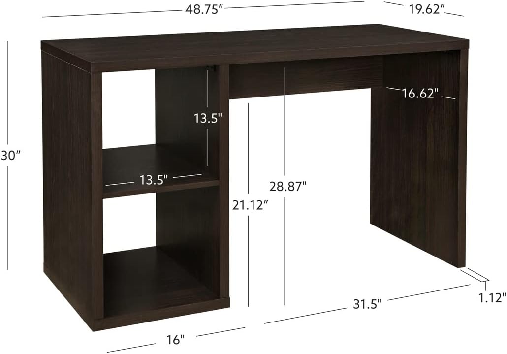 Linon Escritorio Espresso Two Dawes con 2 cubículos abiertos
