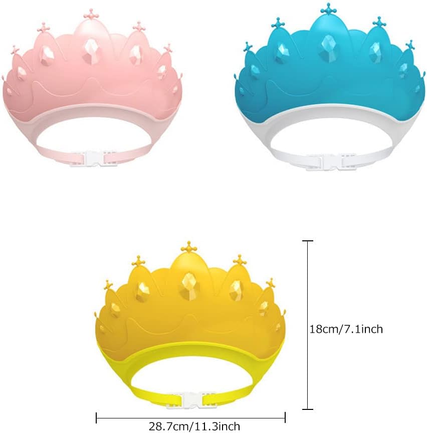 Gorro de ducha de bebé, sombrero de champú impermeable para niños y niñas pequeños que protege las orejas y los ojos. Corona de baño de silicona