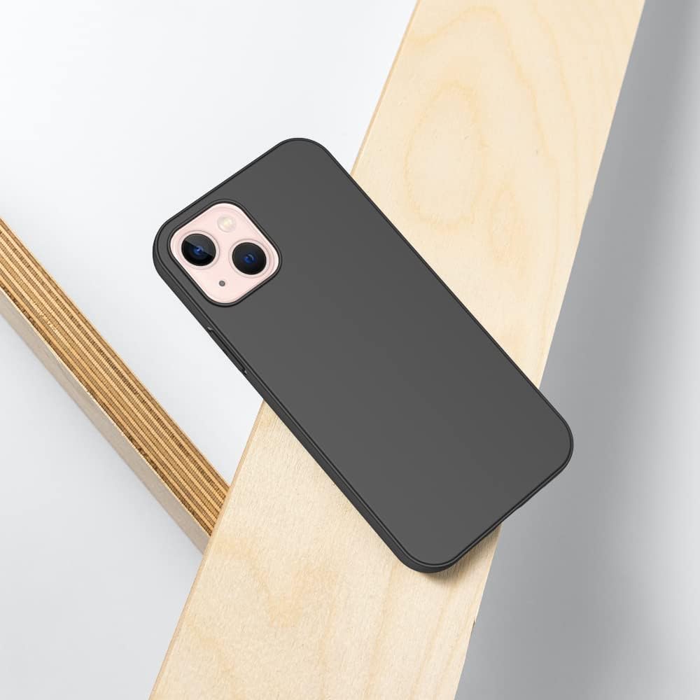Puxicu Funda para iPhone 13, diseño delgado de TPU suave mate funda protectora para iPhone 13, negro