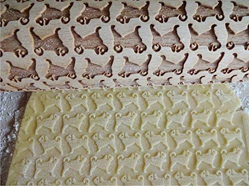 PUG EMBOSSING ROLLING PIN MOPS DOG PATTERN for EMBOSSED COOKIES DOG MINI MASTIFF CARLIN GIFT for FRIEND DOG LOVER