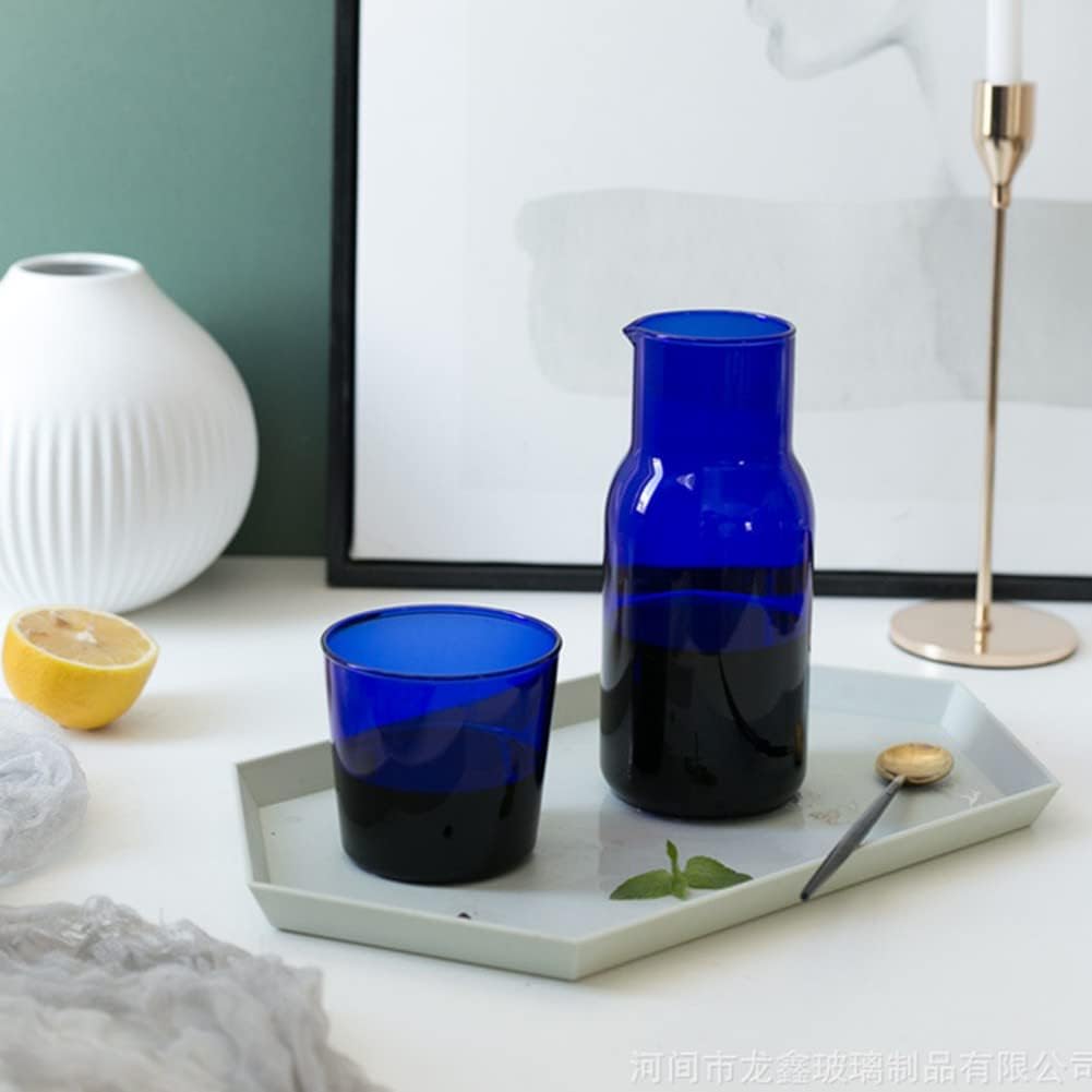 Ochine Jarra de agua de noche con vidrio, juego de jarra de noche y vidrio, jarra de agua nocturna con vaso, jarra de agua de vidrio transparente