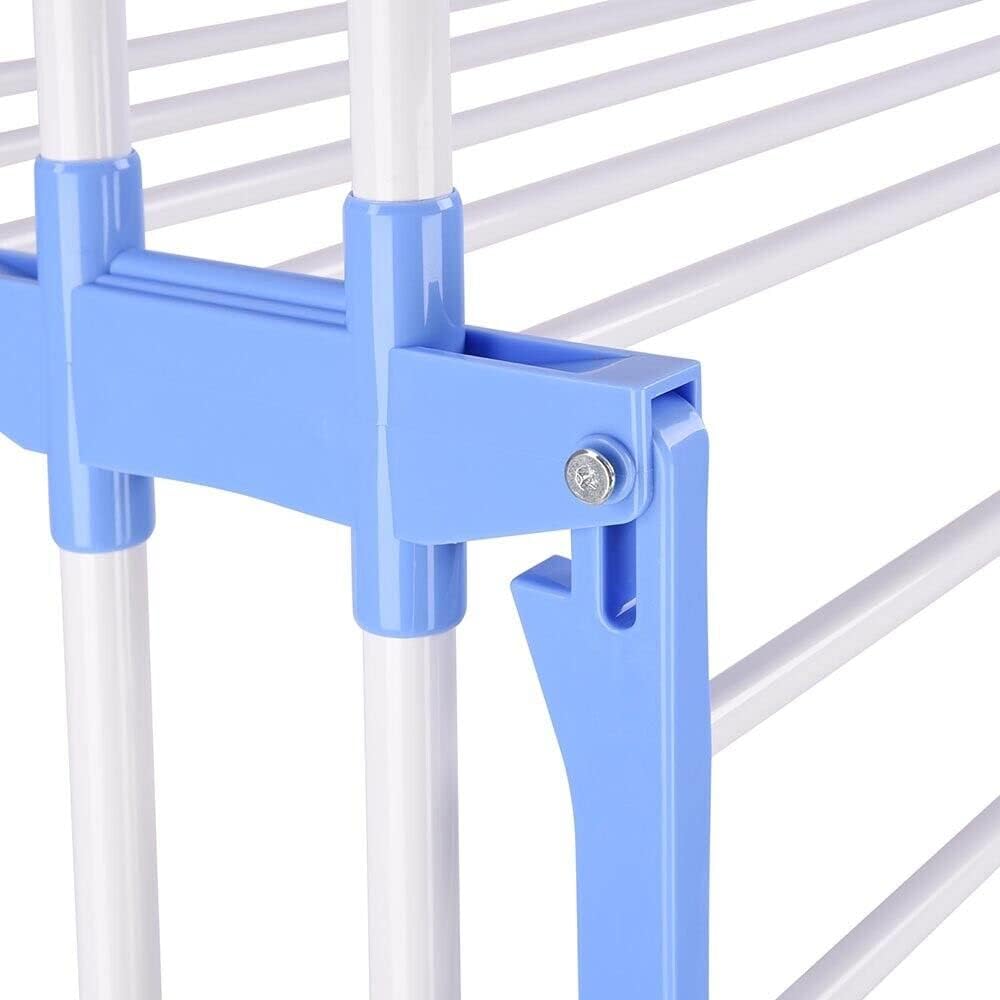 Tendedero plegable de 3 niveles para secadora de ropa, soporte ajustable con 6 bandejas plegables, 2 alas laterales adicionales, fácil almacenamiento