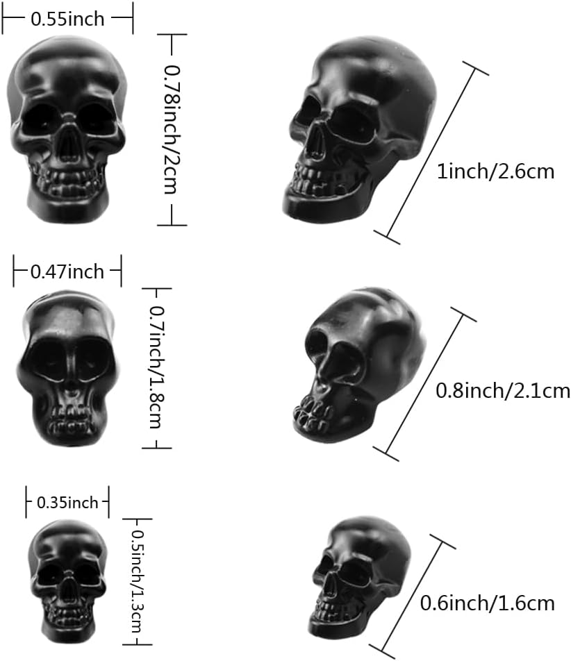 40 cabezas de calavera de plástico para decoración de Halloween, para manualidades, bar, hogar, mesa, fiesta, decoración