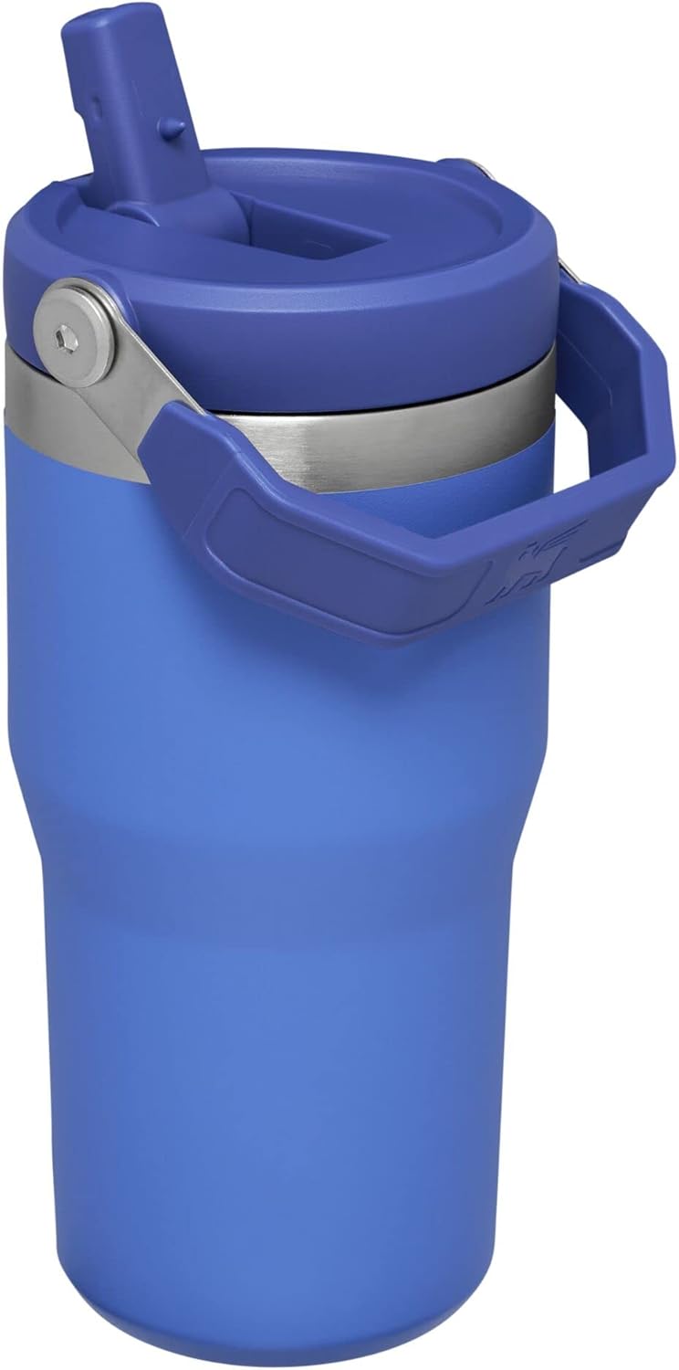 Stanley IceFlow – Vaso de acero inoxidable con popote, botella de agua aislada al vacío para casa, oficina o auto, vaso reutilizable con popote