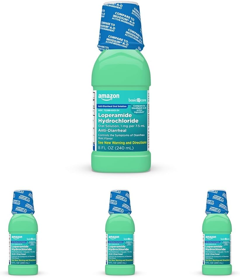 Tienda Basic Care Solución oral de clorhidrato de loperamida, 1 mg por 0.3 fl oz, medicamento antidiarreico, medicamento contra la diarrea para