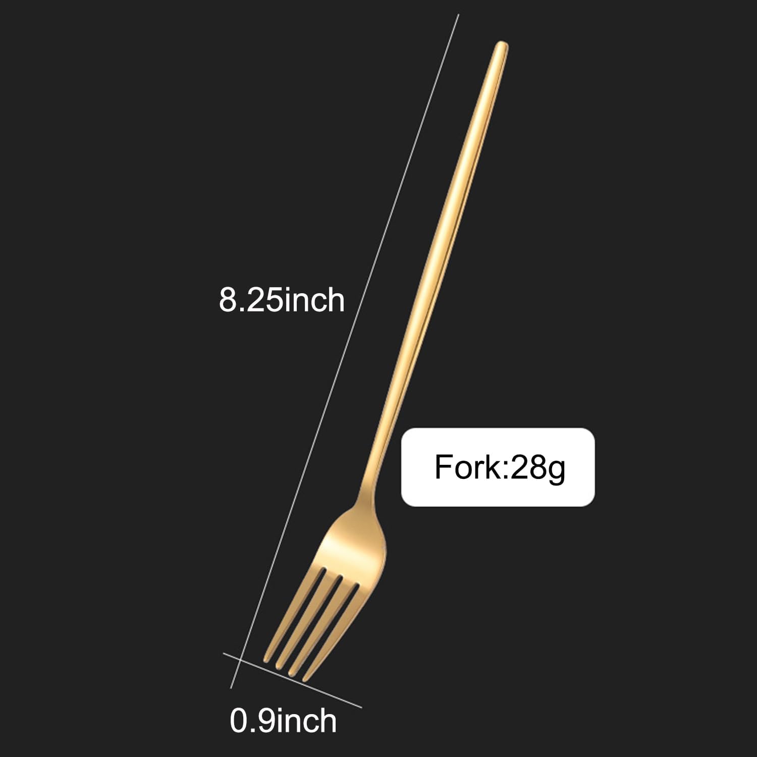 Juego de 5 tenedores de acero inoxidable 304 de grado alimenticio de 8.25 pulgadas, tenedores de cena, tenedores para cubiertos, aptos para