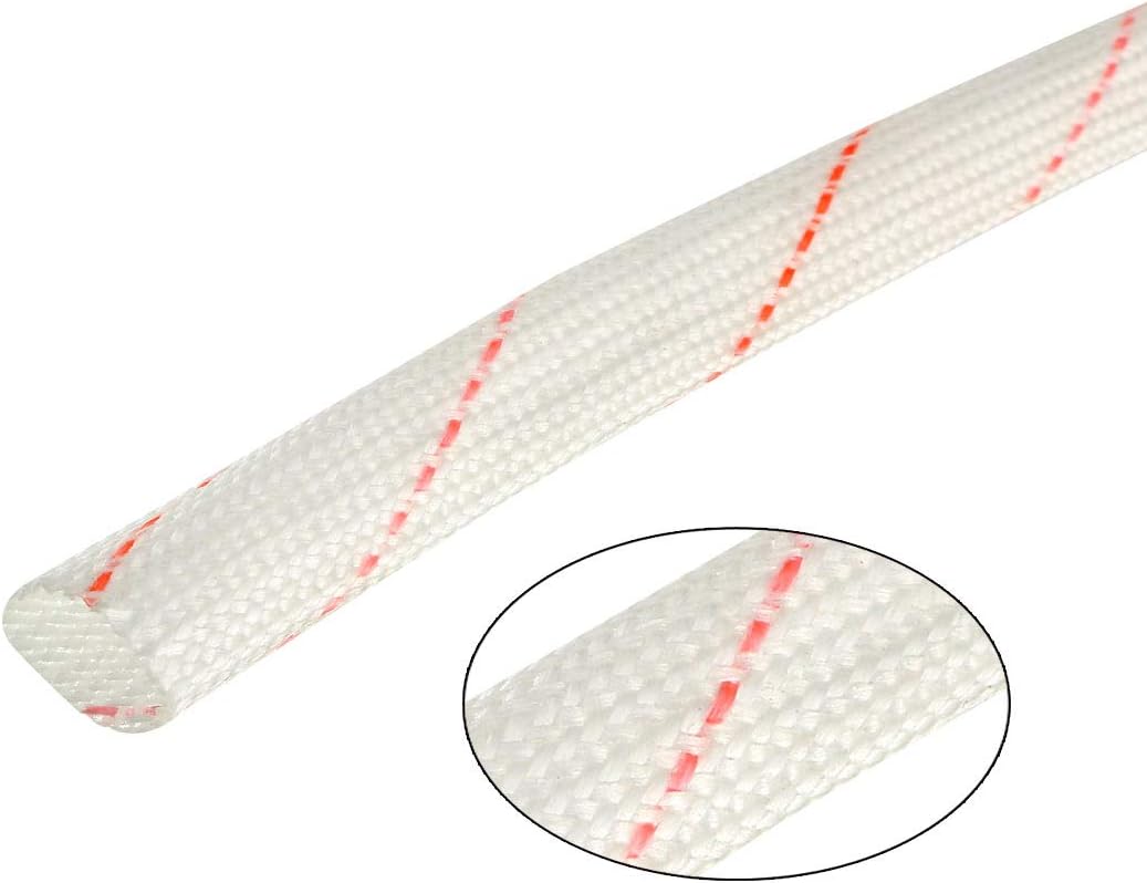uxcell Manga de protección térmica de fibra de vidrio de 0.394 in (38 pulgadas) ID x 2.46 pies de tubo de manga de fibra de vidrio de silicona de