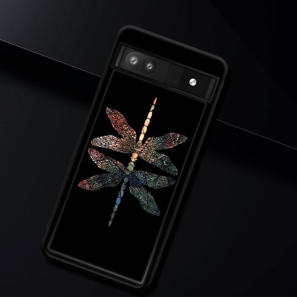 ZHEGAILIAN Funda compatible con Google Pixel 6A, diseño colorido de libélula en la parte posterior, silicona suave, TPU anticaída, antideslizante,