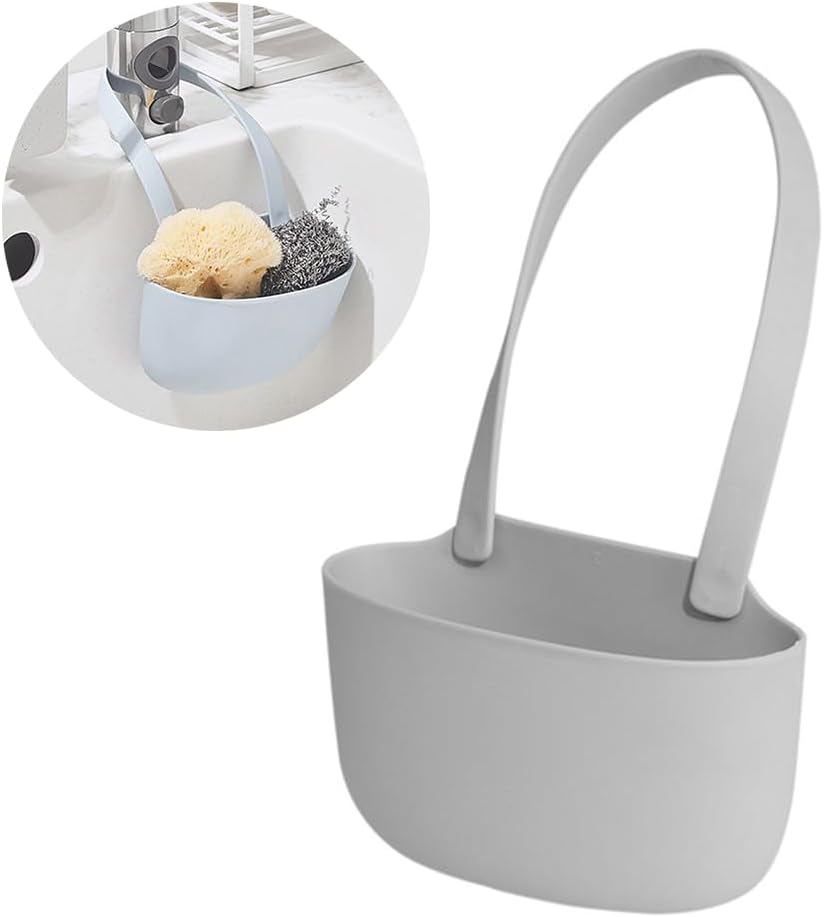 Zerodis Soporte de succión para fregadero de cocina, soporte pequeño para esponjas para pelotas, almohadillas de fregar, diseño de drenaje hueco