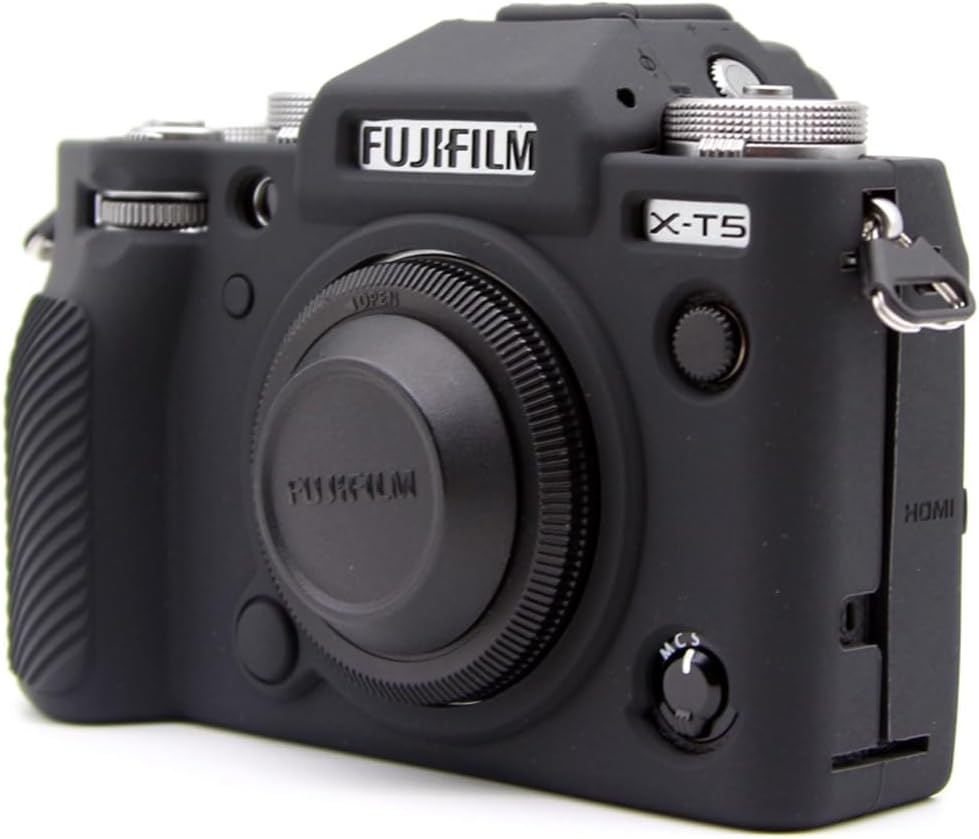 Rieibi Fuji XT5 X-T5 – Funda protectora de silicona suave para cámara Fujifilm XT5 X-T5, funda ligera para cámara Fuji X-T5, color negro
