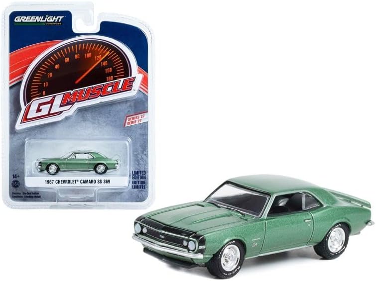 1967 Chevy Camaro SS 369, Verde – Greenlight 13320A48-164 Escala Modelo de Coche Diecast
