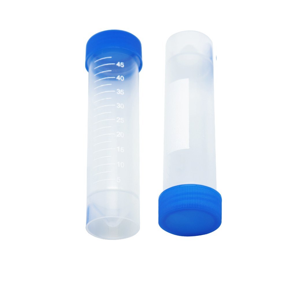 Eowpower Tubos de ensayo plásticos del envase del almacenamiento del frasco de 30pcs 1.7 fl oz para el laboratorio de laboratorio