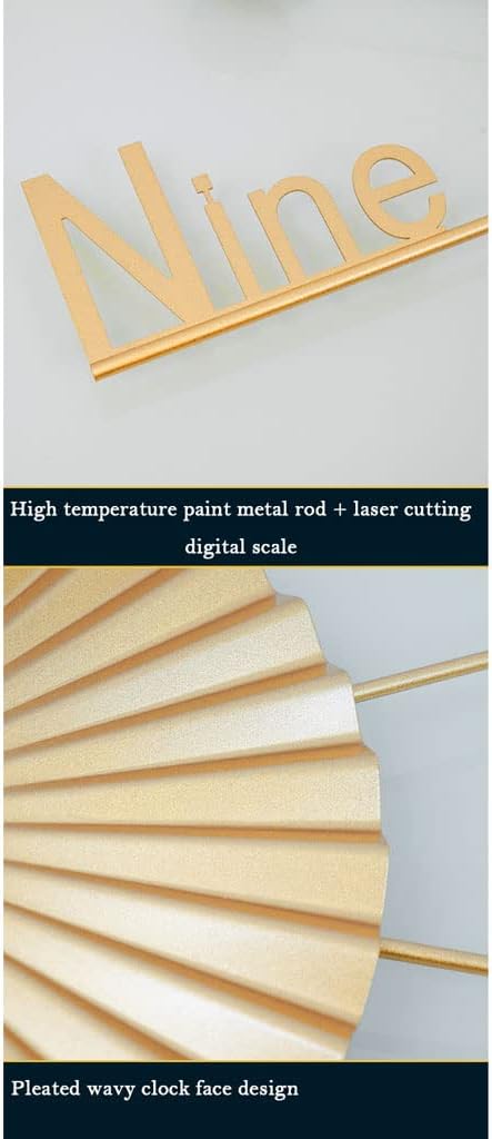 Reloj de pared moderno reloj de pared plisado ondulado diseño de cara reloj creativo de metal decorativo silencioso sin tictac funciona con pilas