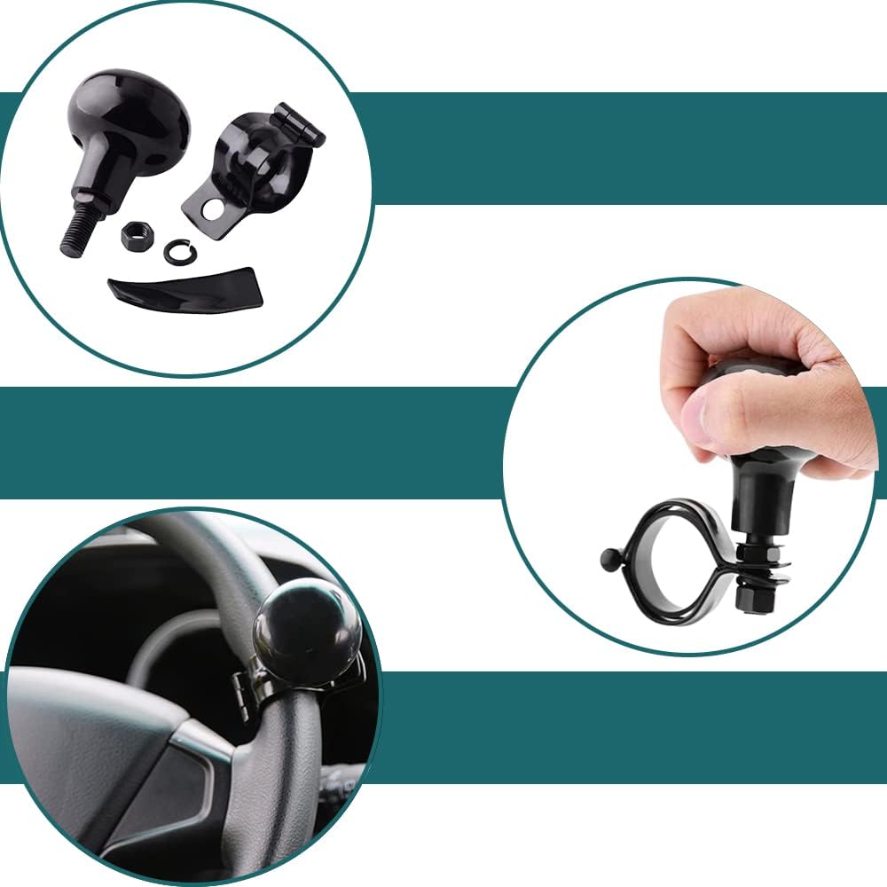HOTTuoHong Bola elevadora para volante de automóvil, bola giratoria suave con mango giratorio para automóvil, bola auxiliar de control de ayuda para