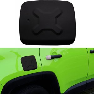 Yoursme Tapa de llenado de combustible exterior de aluminio para puerta de tanque de gas, decoración negra para Jeep Renegade 2015 2016 2017 2018 Yoursme Tapa de llenado de combustible exterior de aluminio para puerta de tanque de gas, decoración negra para Jeep Renegade 2015 2016 2017 2018