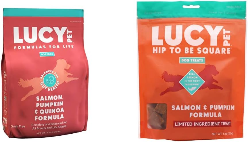Lucy Pet Formulas for Life – Alimento seco para perros con salmón, calabaza y quinua, para todas las razas y etapas de la vida, salud digestiva,