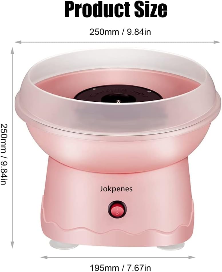 Máquina de algodón de azúcar para niños, mini máquina eléctrica portátil de algodón de azúcar con 10 conos de caramelo reutilizables y cuchara de